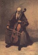 Jean Baptiste Camille  Corot Le moine au violoncelle (mk11) France oil painting reproduction